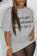 Grey Street Daily Print Letter O Neck T-Shirts