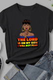 White Casual Print Basic O Neck T-Shirts