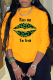 Yellow Street Lips Printed Patchwork O Neck Tops