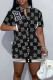 Black Casual Print Embroidered Patchwork Buckle One Step Skirt Dresses