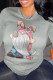 Grey Street Print Patchwork O Neck Tops