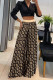 Khaki Casual Print Patchwork Turndown Collar Long Sleeve Two Pieces