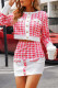 Rose Red Casual Print Patchwork O Neck Long Sleeve Two Pieces