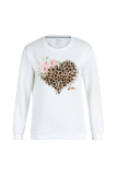 White Street Leopard Patchwork O Neck Tops