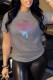 Grey Casual Print Patchwork O Neck T-Shirts
