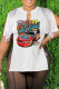 White Casual Print Tassel Patchwork V Neck T-Shirts