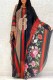 Multicolor Elegant Letter Patchwork O Neck Irregular Dress Dresses
