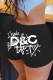 Black Street Sportswear Print Patchwork Skinny Mid Waist Pencil Positioning Print Bottoms