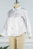 Ginger Casual Solid Basic Shirt Collar Tops