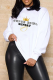 White Street Print Letter O Neck Tops