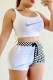 White Casual Print Patchwork U Neck Sleeveless Two Pieces