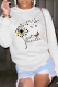 White Casual Street Print Patchwork O Neck Tops
