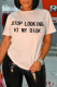 White Street Print Letter O Neck T-Shirts