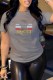 Grey Casual Print Letter O Neck T-Shirts