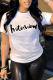 White Street Print Letter O Neck T-Shirts