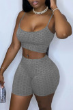 Red Sexy Casual Solid Backless Spaghetti Strap Sleeveless Two Pieces
