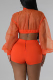 White Sexy Solid Patchwork Zipper Long Sleeve Two Pieces