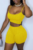 Red Sexy Casual Solid Backless Spaghetti Strap Sleeveless Two Pieces