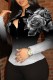Black Casual Gradual Change Print Patchwork Shirt Collar Tops
