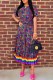 Colour Street Print Letter O Neck Short Sleeve Two Pieces
