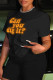 Black Casual Letter Print Basic O Neck T-Shirts