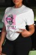 White Casual Print Basic O Neck T-Shirts