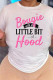 White Casual Letter Print Basic O Neck T-Shirts
