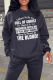 Black Street Daily Print Letter O Neck Tops