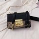 Black Casual Street Letter Patchwork Bags