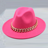 Pink Street Celebrities Patchwork Chains Hat