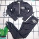 Black Vacation Simplicity Print Letter Zipper Swimwears