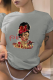 Grey Street Vintage Print Patchwork O Neck T-Shirts