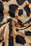 Leopard Print Sexy Print Leopard Patchwork Asymmetrical Collar A Line Dresses