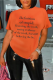 Orange Casual Street Print Patchwork O Neck T-Shirts