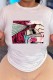 White Casual Print Basic O Neck T-Shirts