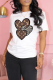 White Street Print Patchwork O Neck T-Shirts