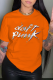 Orange Street Basis Print Patchwork Letter O Neck T-Shirts