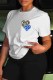 White Casual Print Patchwork O Neck T-Shirts
