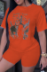 Orange Street Vintage Print Patchwork O Neck T-Shirts