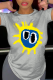 Grey Street Daily Print Patchwork O Neck T-Shirts