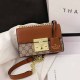 Brown Casual Street Letter Patchwork Bags