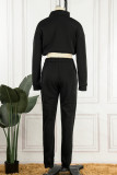 Red Casual Solid Basic Turtleneck Long Sleeve Two Pieces