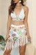 White Sexy Patchwork Tassel Bandage Hollowed Out Backless Swimwears