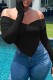 Black Sexy Casual Solid Backless V Neck Tops