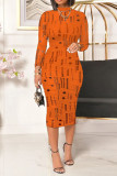 Red Sexy Solid Hollowed Out Patchwork O Neck Pencil Skirt Dresses
