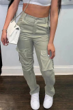 Cyan Street Solid Patchwork Harlan High Waist Harlan Solid Color Bottoms