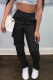 Black Street Solid Patchwork Harlan High Waist Harlan Solid Color Bottoms