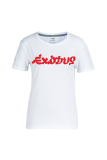 Grey Street Daily Print Patchwork Letter O Neck T-Shirts