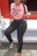 Pink Casual Print Letter O Neck Short Sleeve Two Pieces