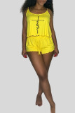 Red Casual Print Patchwork Spaghetti Strap Sleeveless Two Pieces